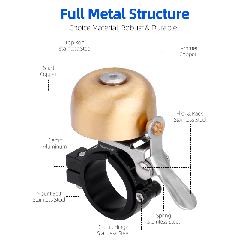 Deemount Anello in ottone per  - Bell Handlebar Ring recensione e prezzo